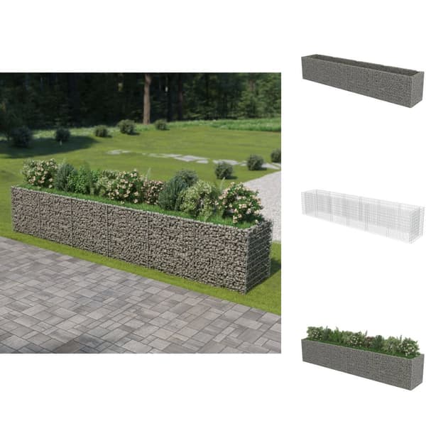 Krukor & odlingslådor - Living Planteringsgabion upphöjd galvaniserat stål 540x90x100 cm