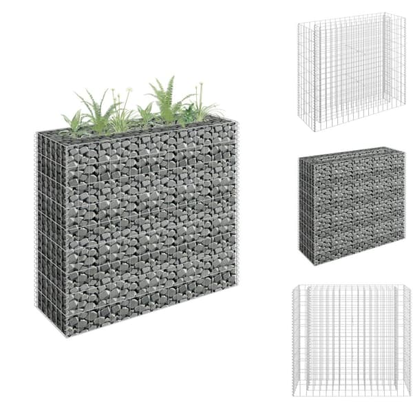 Plantekrukker - Living gabion-højbed 90x30x90 cm galvaniseret stål