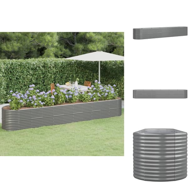 Plantekrukker - Living plantekasse 440x80x68 cm pulverlakeret stål grå