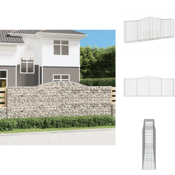 Plantekrukker - Living buet gabionkurv 400x50x140/160 cm galvaniseret jern
