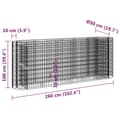 Miniatyrbillede 9 af 9: Plantekrukker - Living gabion-højbed 260x50x100 cm galvaniseret jern