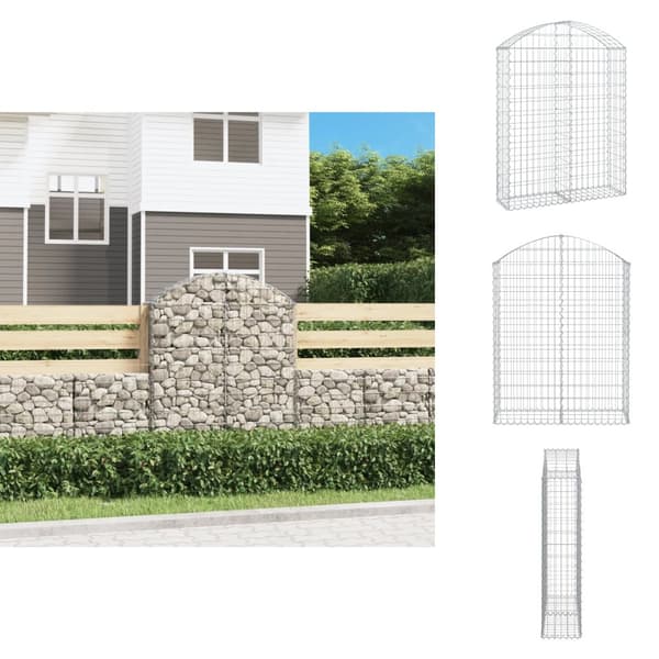 Krukor & odlingslådor - Living Gabion bågformad 100x30x120/140 cm galvaniserat järn
