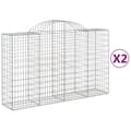 Miniatyrbillede 3 af 7: Plantekrukker - Living buede gabionkurve 2 stk. 200x50x120/140 cm galvaniseret jern