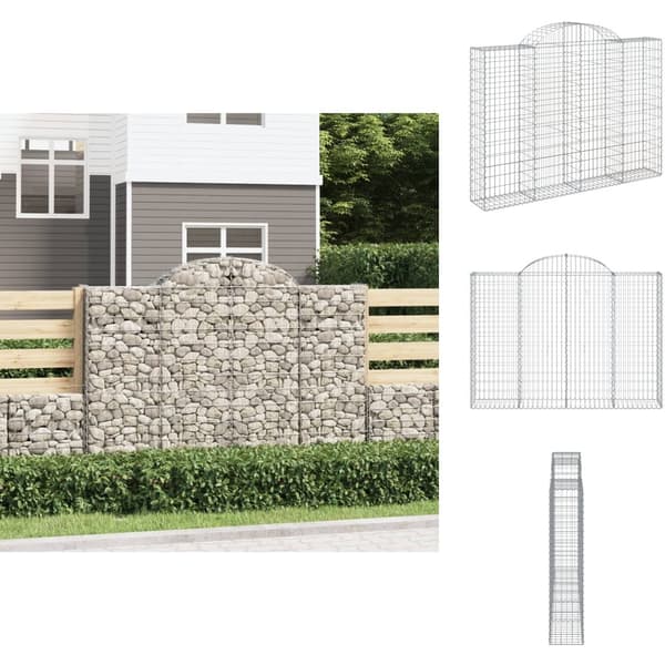 Plantekrukker - Living buet gabionkurv 200x30x140/160 cm galvaniseret jern