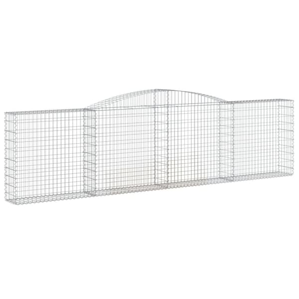 Plantekrukker - Living buede gabionkurve 2 stk. 400x30x100/120 cm galvaniseret jern