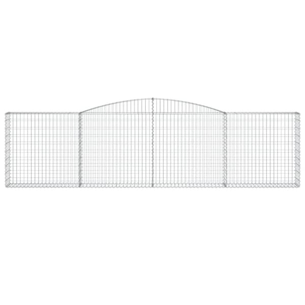 Plantekrukker - Living buede gabionkurve 2 stk. 400x30x100/120 cm galvaniseret jern