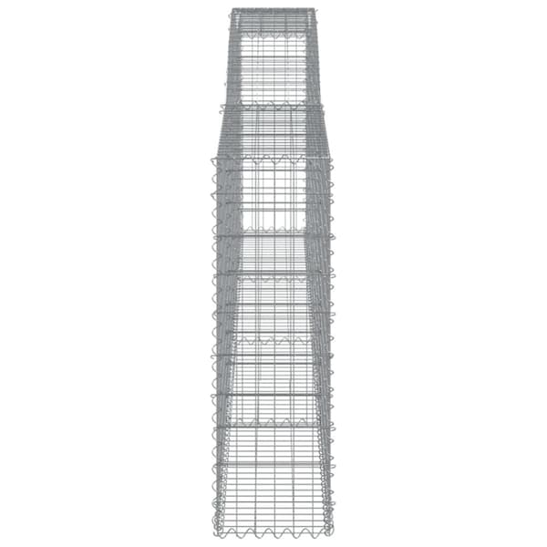 Plantekrukker - Living buede gabionkurve 2 stk. 400x30x100/120 cm galvaniseret jern