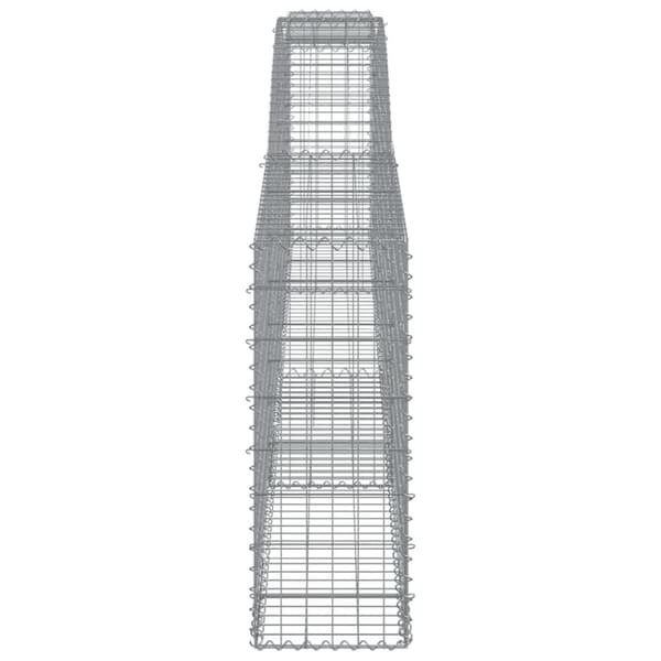 Plantekrukker - Living buede gabionkurve 2 stk. 400x30x80/100 cm galvaniseret jern