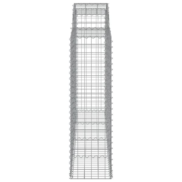 Plantekrukker - Living buede gabionkurve 2 stk. 200x50x140/160 cm galvaniseret jern