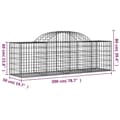 Miniatyrbillede 7 af 7: Plantekrukker - Living buede gabionkurve 2 stk. 200x50x60/80 cm galvaniseret jern