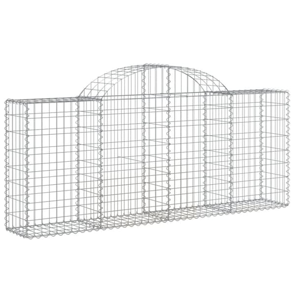 Plantekrukker - Living buede gabionkurve 4 stk. 200x30x80/100 cm galvaniseret jern