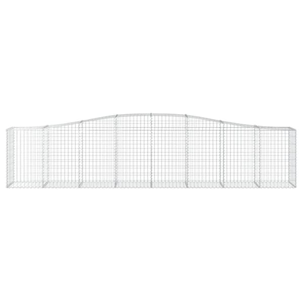 Plantekrukker - Living buede gabionkurve 7 stk. 400x50x80/100 cm galvaniseret jern