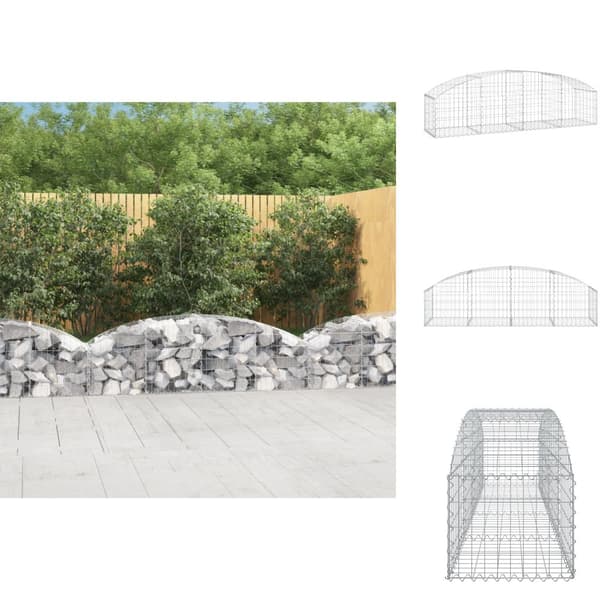 Plantekrukker - Living buet gabionkurv 200x50x40/60 cm galvaniseret jern