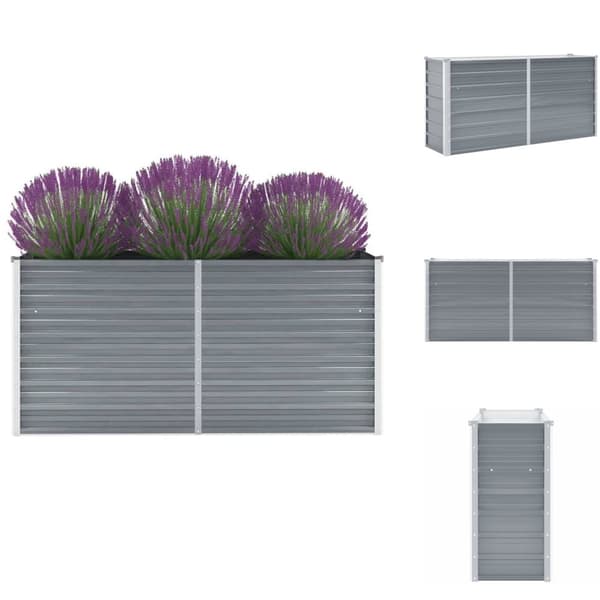 Plantekrukker - Living højbed 160x40x77 cm galvaniseret stål grå