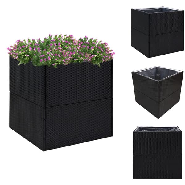 Plantekrukker - Living havebord 80x80x80 cm polyrattan sort