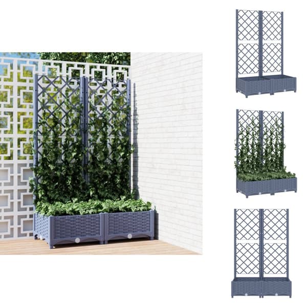 Plantekrukker - Living plantekasse med espalier 80x40x121,5 cm PP mørkegrå