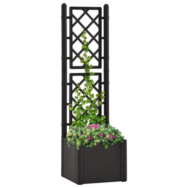 Plantekrukker - Living højbed med espalier og automatisk vandingssystem antracitgrå