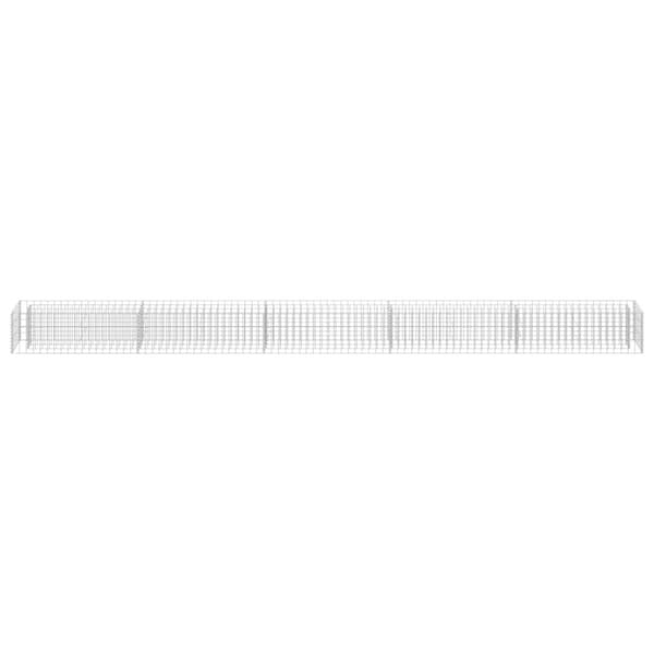 Krukor & odlingslådor - Living Planteringsgabion upphöjd galvaniserat stål 450x30x30 cm