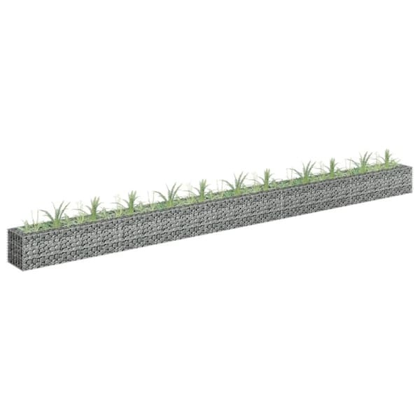 Krukor & odlingslådor - Living Planteringsgabion upphöjd galvaniserat stål 450x30x30 cm