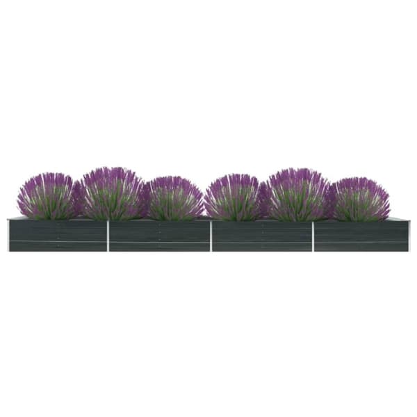 Plantekrukker - Living hævet plantekasse 600x80x45 cm galvaniseret stål antracitgrå