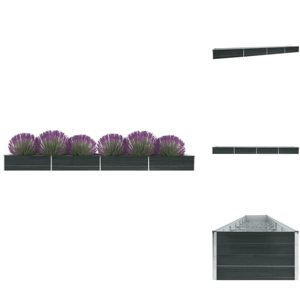 Plantekrukker - Living hævet plantekasse 600x80x45 cm galvaniseret stål antracitgrå