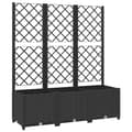 Miniatyrbillede 3 af 9: Plantekrukker - Living plantekasse med espalier 120x40x136 cm PP sort