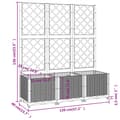 Miniatyrbillede 9 af 9: Plantekrukker - Living plantekasse med espalier 120x40x136 cm PP sort