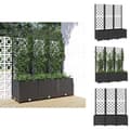 Miniatyrbillede 1 af 9: Plantekrukker - Living plantekasse med espalier 120x40x136 cm PP sort