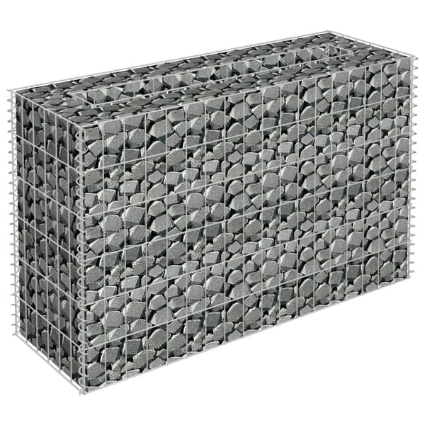 Krukor & odlingslådor - Living Planteringsgabion upphöjd galvaniserat stål 90x30x60 cm