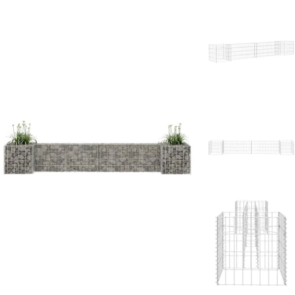 Plantekrukker - Living H-formet gabion-plantekasse 260x40x40 cm stål