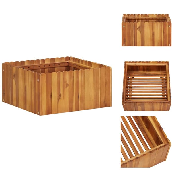 Plantekrukker - Living hævet plantekasse 50x50x25 cm massivt akacietræ