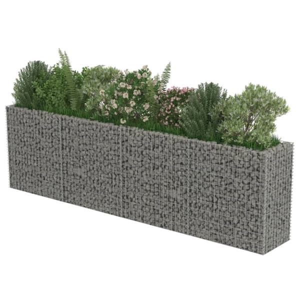 Plantekrukker - Living gabion-højbed 360x50x100 cm galvaniseret stål
