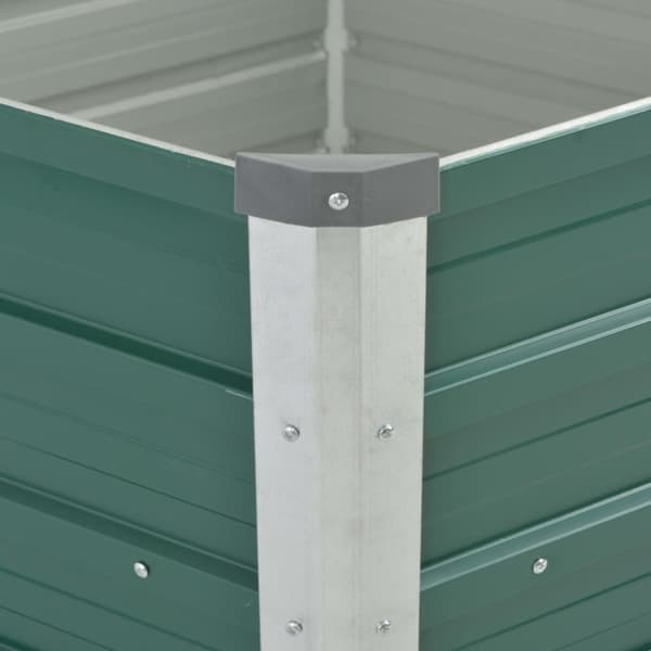 Plantekrukker - Living forhøjet plantekasse 129x129x77 cm galvaniseret stål grøn