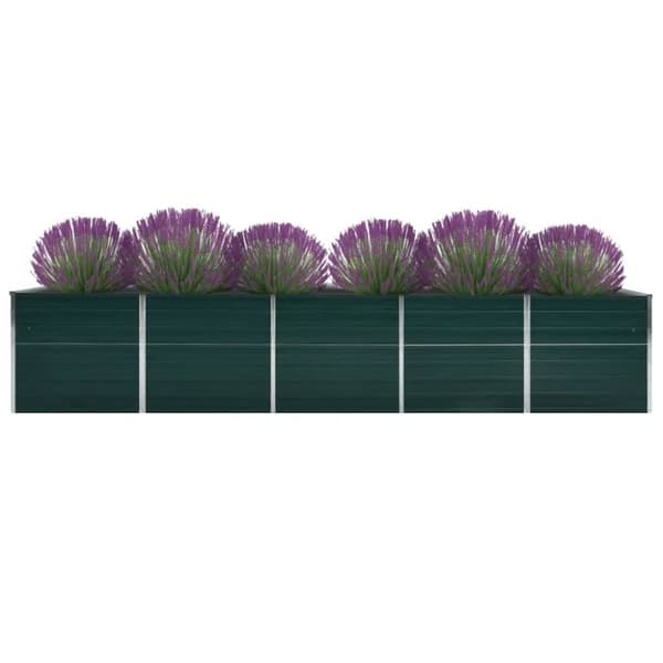 Plantekrukker - Living forhøjet plantekasse 400x80x77 cm galvaniseret stål grøn