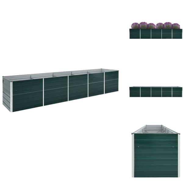 Plantekrukker - Living forhøjet plantekasse 400x80x77 cm galvaniseret stål grøn