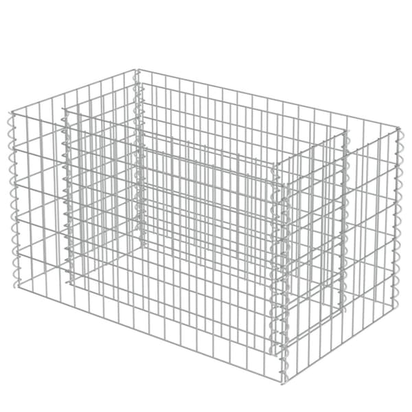 Krukor & odlingslådor - Living Planteringsgabion upphöjd galvaniserat stål 90x50x50 cm