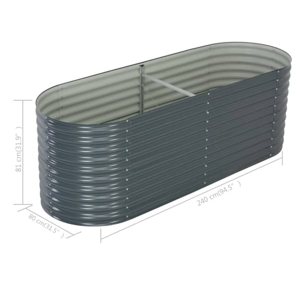 Plantekrukker - Living forhøjet plantekasse 240x80x81 cm galvaniseret stål grå