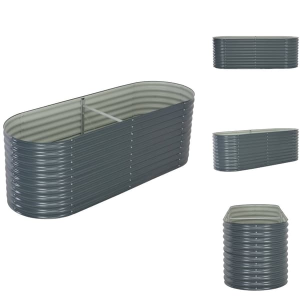 Plantekrukker - Living forhøjet plantekasse 240x80x81 cm galvaniseret stål grå