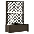 Miniatyrbillede 3 af 8: Plantekrukker - Living plantekasse med espalier 100x43x142 cm PP mokkafarvet