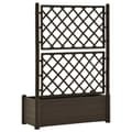 Miniatyrbillede 6 af 8: Plantekrukker - Living plantekasse med espalier 100x43x142 cm PP mokkafarvet
