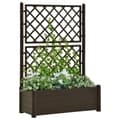 Miniatyrbillede 2 af 8: Plantekrukker - Living plantekasse med espalier 100x43x142 cm PP mokkafarvet