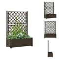Miniatyrbillede 1 af 8: Plantekrukker - Living plantekasse med espalier 100x43x142 cm PP mokkafarvet