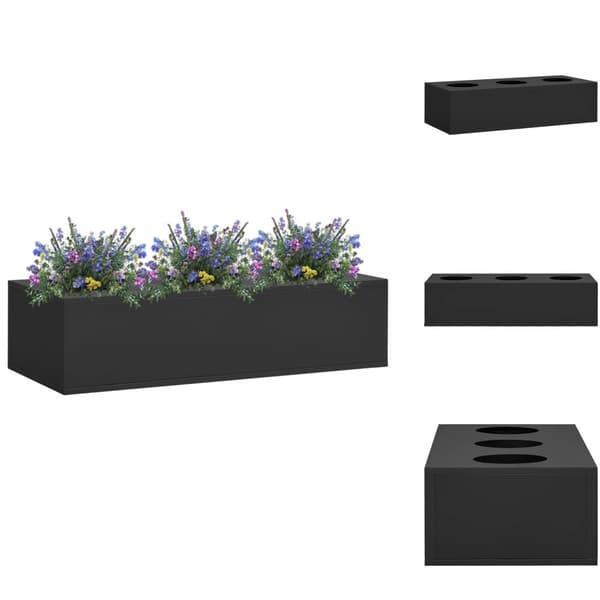 Krukor & odlingslådor - Living Blomlåda för kontor antracit 90x40x23 cm stål