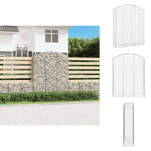 Plantekrukker - Living buet gabionkurv 150x50x180/200 cm galvaniseret jern