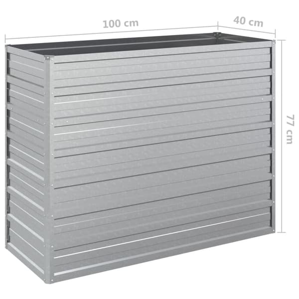 Plantekrukker - Living højbed 100x40x77 cm galvaniseret stål sølvfarvet