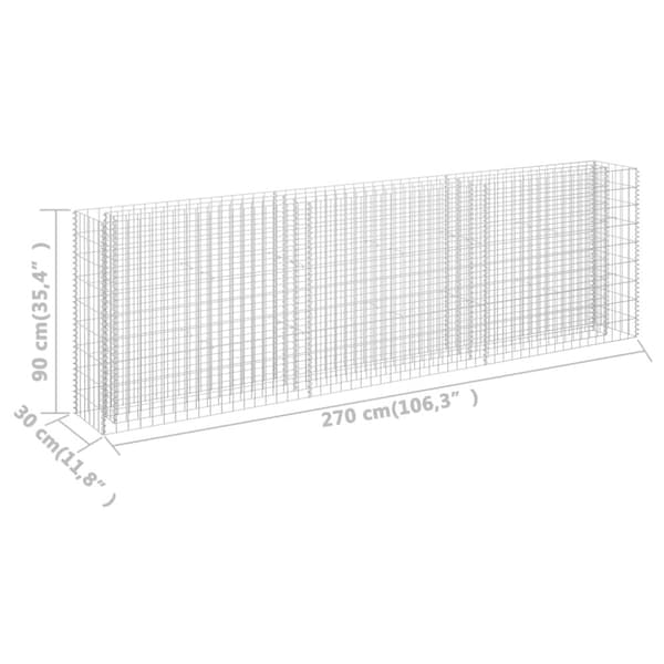 Plantekrukker - Living gabion-højbed 270x30x90 cm galvaniseret stål