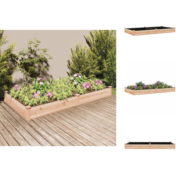 Plantekrukker - Living plantekasse med foring 240x120x25 cm massivt fyrretræ