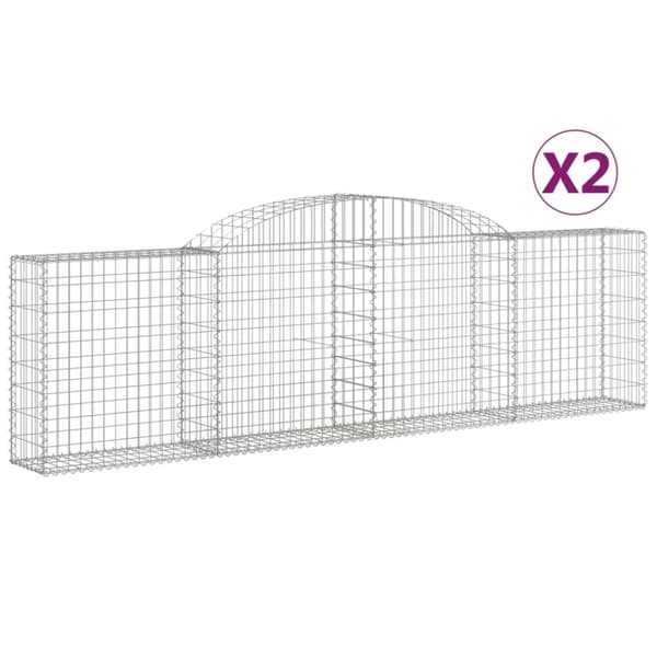 Plantekrukker - Living buede gabionkurve 2 stk. 300x30x80/100 cm galvaniseret jern