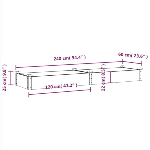 Plantekrukker - Living plantekasse med foring 240x60x25 cm massivt fyrretræ brun
