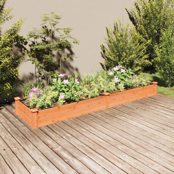 Plantekrukker - Living plantekasse med foring 240x60x25 cm massivt fyrretræ brun